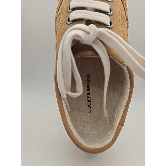 Lucky Brand Katori Womens Sneakers Natural Tan Low Top Shoes Nylon 8M NWB - Picture 4 of 7